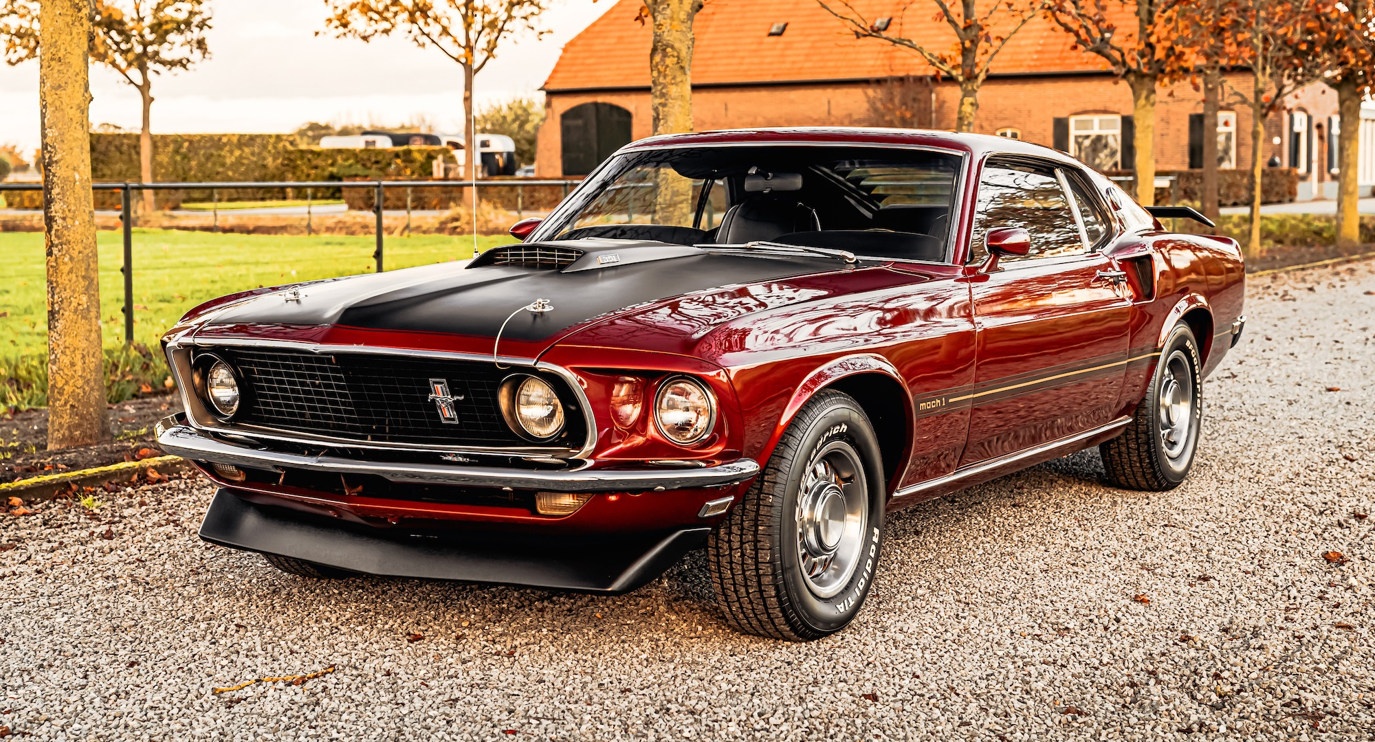 Classic car in garage